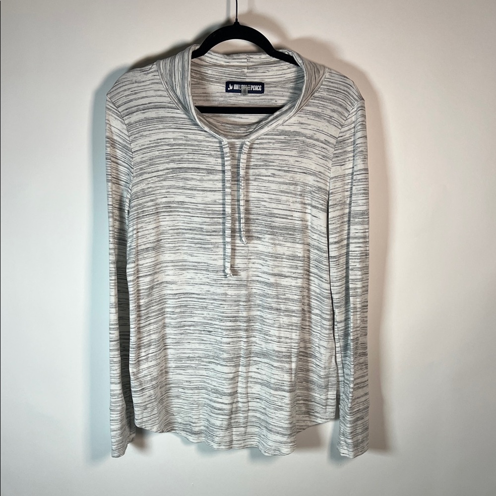Women's Long Sleeve Heathered Top - White